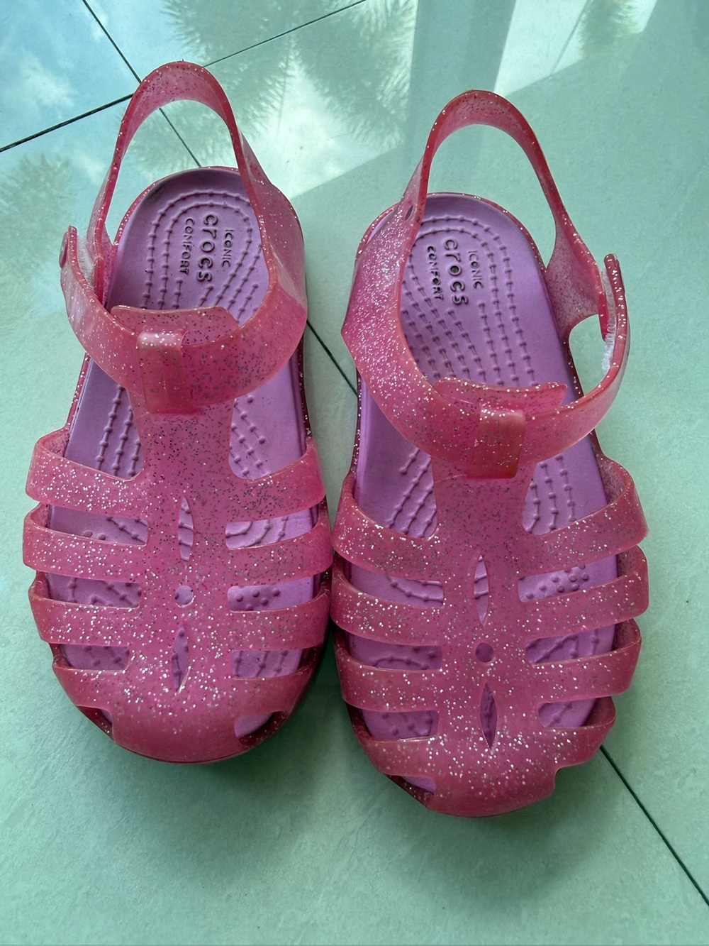 Crocs Kids' Glitter Jelly Sandals - Pink